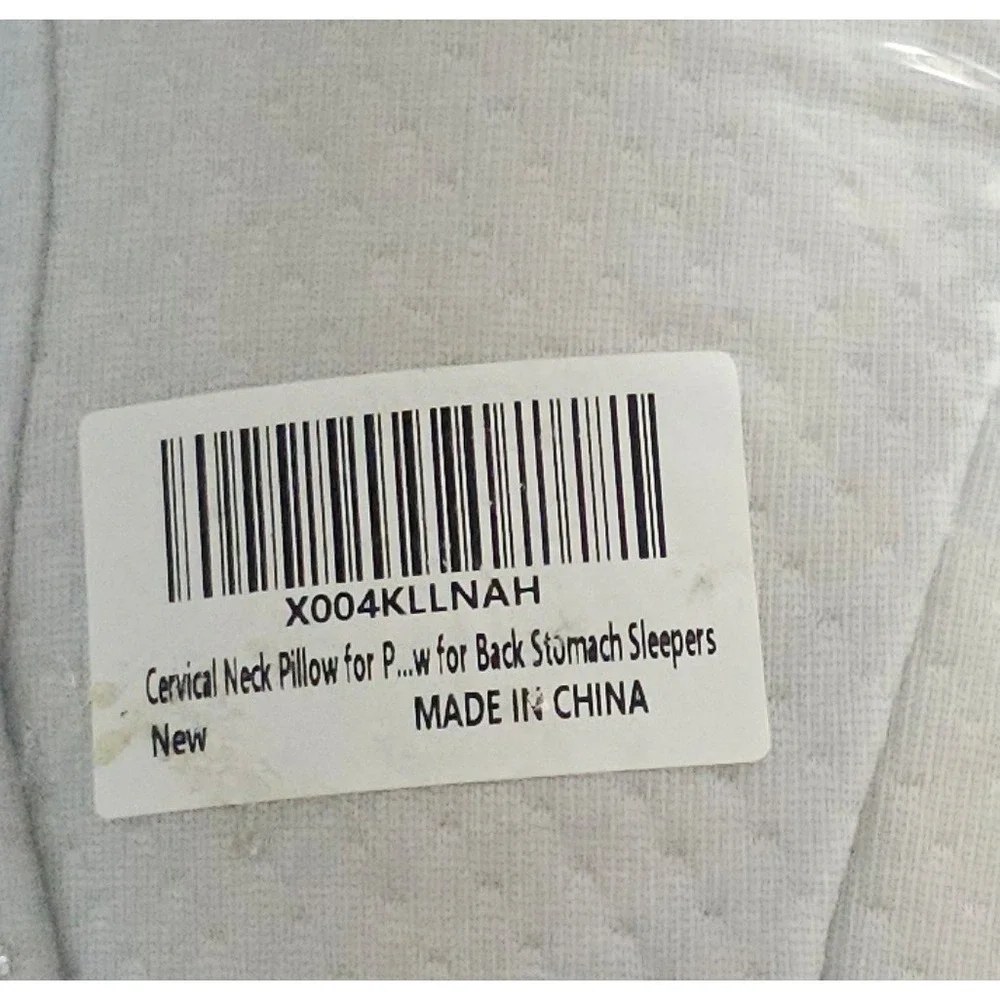 Cervical Memory Foam Neck Pillow 14 x 24 in Square Breathable White/Gray